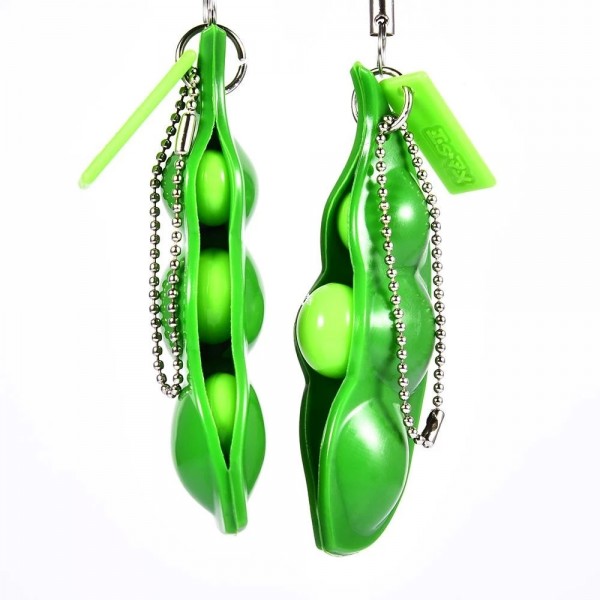 1PCS Soybean Squeeze Toys Decompression Toys Squishy Squeeze Peas Beans Keychain Cute Stress Adult Toy Rubber Boys