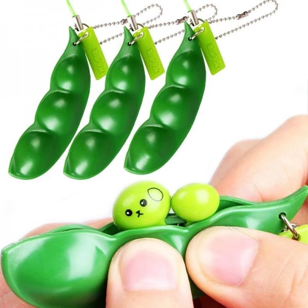 1PCS Soybean Squeeze Toys Decompression Toys Squishy Squeeze Peas Beans Keychain Cute Stress Adult Toy Rubber Boys