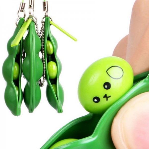 1PCS Soybean Squeeze Toys Decompression Toys Squishy Squeeze Peas Beans Keychain Cute Stress Adult Toy Rubber Boys