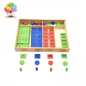 Treeyear Professional Montessori Wooden Stamp Game Material Kids Counting Learning and Math Kids Wooden Toy for Toddlers Childre