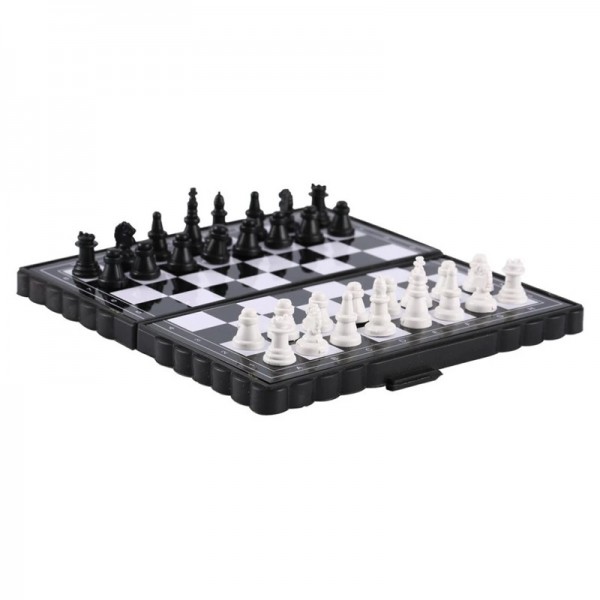 Mini Chess Set Folding Plastic Chessboard Lightweight Board Game Home Outdoor Portable Kid Toy