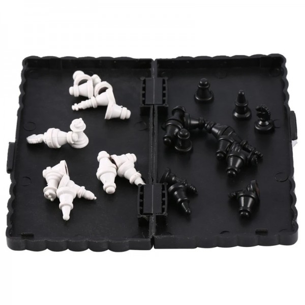 Mini Chess Set Folding Plastic Chessboard Lightweight Board Game Home Outdoor Portable Kid Toy