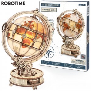 Robotime ROKR Luminous Lamp 3D Wooden Puzzle Games Assemble Model Buliding Kits Toys Gift for Children Boys