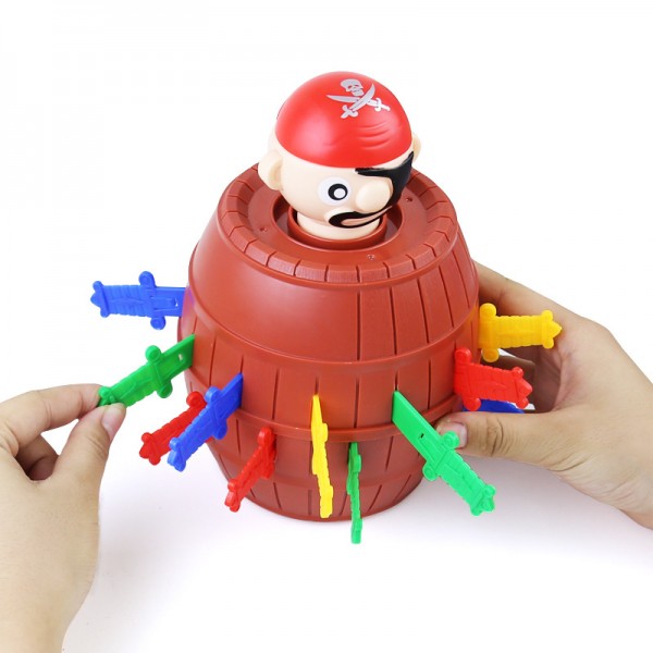 New Funny Pirate Barrel Toys Lucky Game Jumping Pirates Bucket Sword Stab Pop Up Tricky Toy Family Jokes For Child Kid Gift