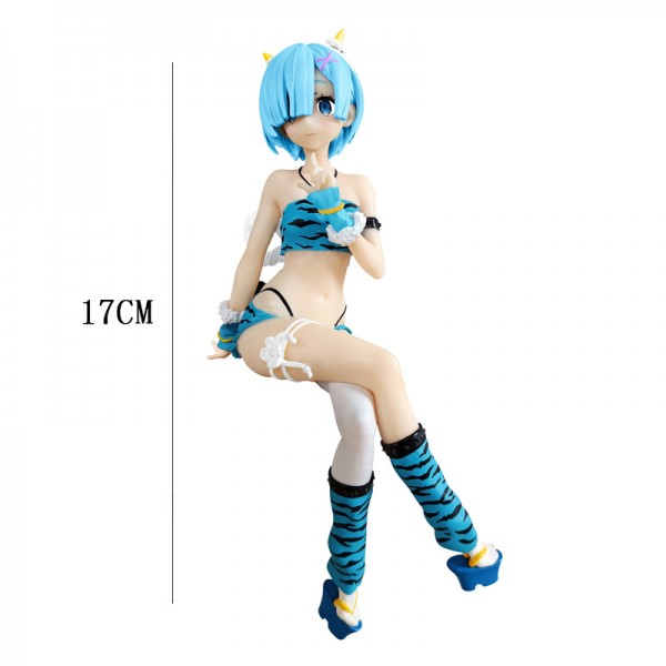 17CM Anime Re:Life in a different world from zero Ram Rem Sit Down Action Figure Model Toys Dolls