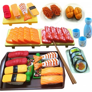 Kids Kitchen Simulation Barbecue Japanese Food Pretend Play Sushi Tuna Shrimp Wasabi Sashimi Toy Set Girl Boy Cooking Toys Model