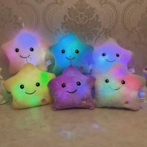 Creative Toy Luminous Pillow Soft Stuffed Plush Glowing Colorful Stars Cushion Led Light Toys Gift For Kids Children Girls