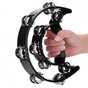 Rattle Toy Crescent Double Row Tambourine For Musicians Singers Music Jingles Rattle Ball Percussion for KTV Party Kid Music Toy