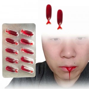 10Pcs Realistic Funny Vampire Party Props Hematemesis Capsules Fake Blood Pills Trick Toys Prank Toy