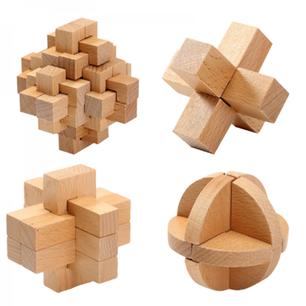 2022 Classic Puzzle IQ Brain Teaser Kong Ming Lock Lu Ban Lock 3D Wooden Interlocking Burr Puzzles Toys Game For Adules Kids