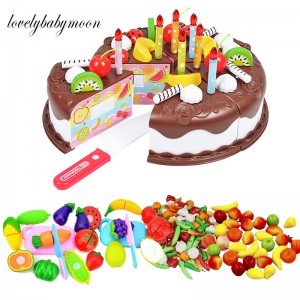 Pretend Play Set Plastic Fruit Vegetable Toys Children Mini Ktichen Cookware Pot Pan Kids Pretend Cook Play DIY Cutting Game CRE