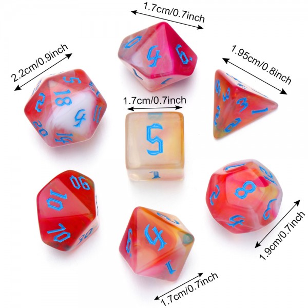 7Pcs/Set Polyhedral Dice Set Game Dice For TRPG DND Accessories Polyhedral Dice For Board Card Game Math Games