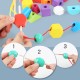 Montessori Wooden Toys Color Shape Matching Puzzle Game Colorful Beaded Color Cognition Early Educational Toys Gift For Children