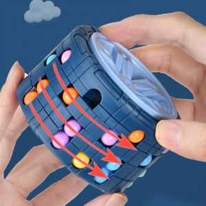 3D Cylinder Cube Toy Magical Bean Gyro Rotate Slide Puzzle Games Relieve Stress for Children Educational Montessori Infant Toys