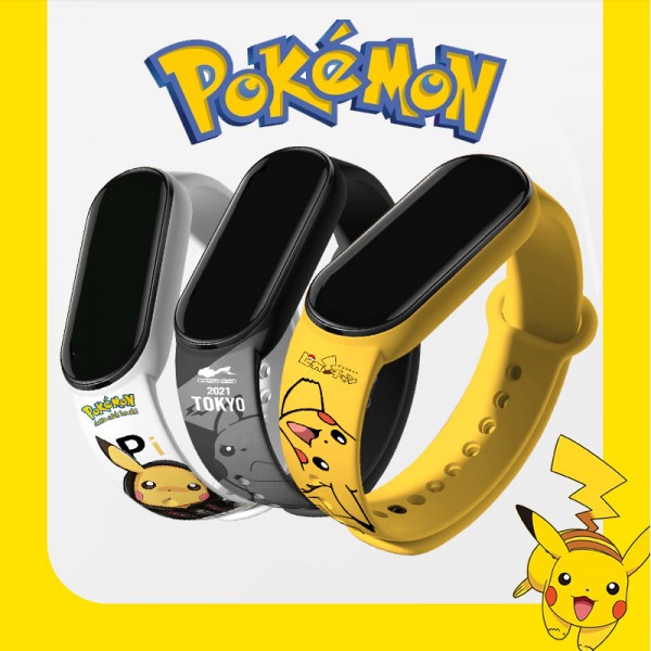 Pokemon Pikachu Electronic Watch Cartoon Digital Wristwatch Waterproof LED Wristwatch Children Christmas Gift Toy