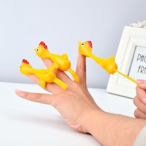 12 Pcs Catapult Turkey Tricky Fun Toy Catapult Chicken TPR Soft Material Launch New Exotic Sticky Wall Chicken