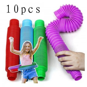 10 PCS coloured telescopic tubes, stretch tubes, corrugated tubes, elastomeric tubes, children's and adult stress relieving toys