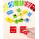 Face Changing Building Blocks Cartoon Cube Board Game Wooden Puzzle Montessori Anxiety Stress Relief Toys For Children Kids