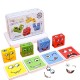 Face Changing Building Blocks Cartoon Cube Board Game Wooden Puzzle Montessori Anxiety Stress Relief Toys For Children Kids