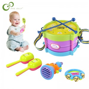 5Pcs/4Pcs Children Drum Trumpet Toy Music Percussion Instrument Band Kit Early Learning Educational Toy Baby Kids Children Gift