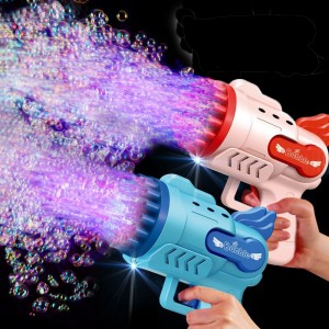 Bubble Gun Kids Toys Electric Automatic Soap Rocket Bubbles Machine Outdoor Wedding Party Toy LED Light Children Birthday Gifts