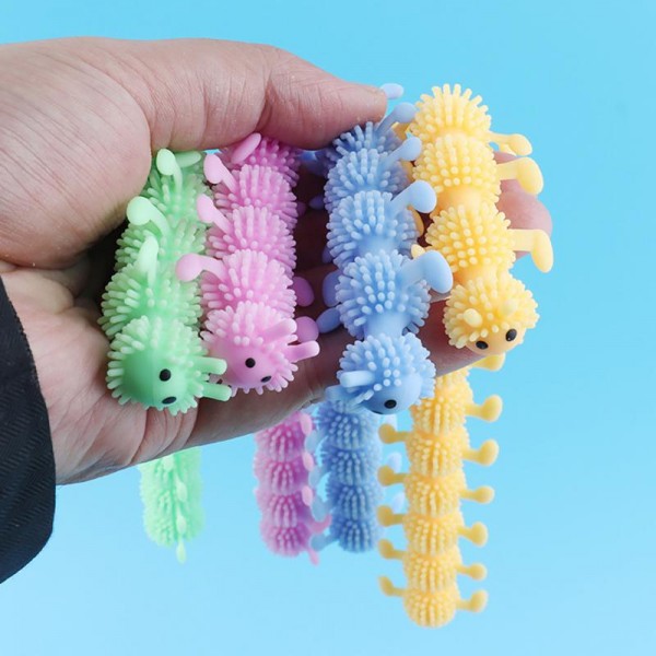 1pc 16 Knots Caterpillar Relieves Stress Toy Physiotherapy Releases Stress Toys Personalized Gift Squeeze Relax Toys Kids Adults