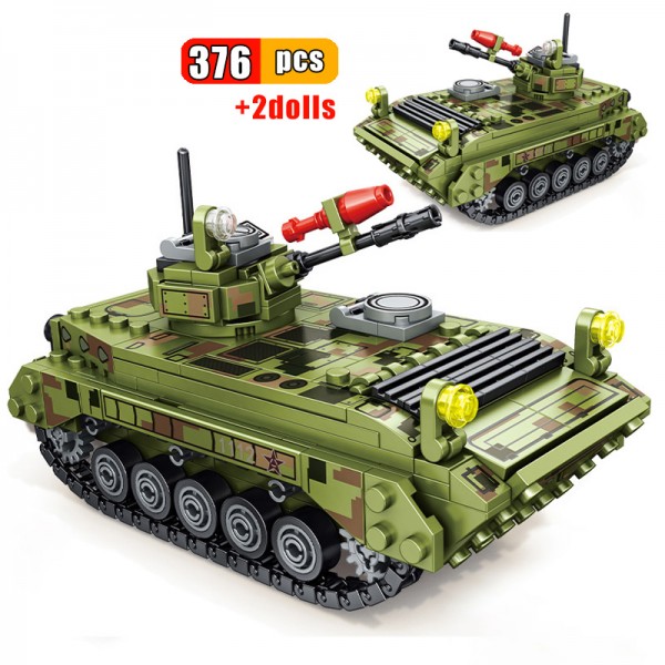 Military Panzer Tank Vehicle Model Building Blocks WW2 Army Weapon Action Soldier Figures Enlighten Bricks Toys For Kids