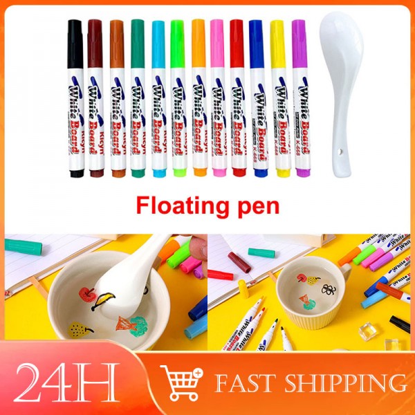 Magical Water Painting Pen Colorful Mark Pen Markers Floating Ink Pen Doodle Water Pens Children Montessori Early Education Toys