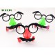 Funny Clown Nose Mustache Glasses Whistle Costume Ball Round Frame False Nose Blow Out Dragon Joke Trick Party Favors Toys