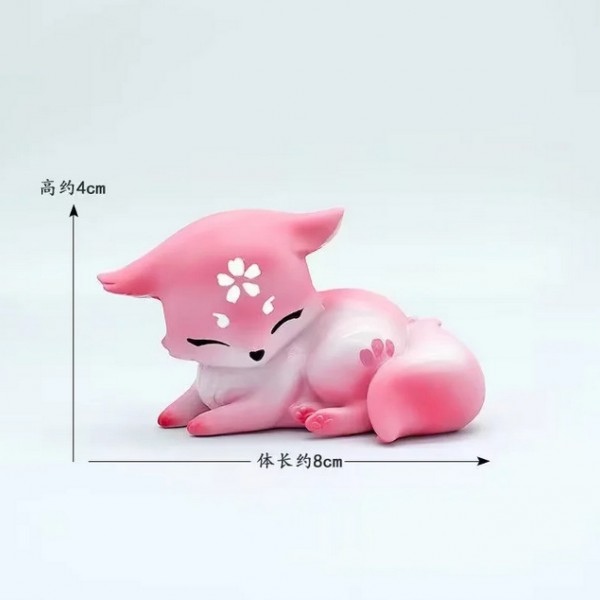 Genshin Impact Eight Heavenly Godson Little Fox Lying and Sitting Hand made Table Decoration Model Holiday Gift Toy