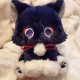 25cm Game Genshin Black Cat Fluffy Impact Wanderer Pet Plush Toys Scaramouche Cat Cosplay Doll Soft Stuffed Pillow Gift For Kids