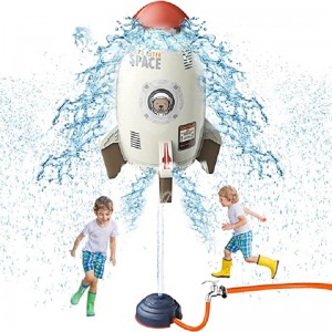 Rocket Sprinkler Toy Hydro Launch Water Rocket Outdoor Sprinkler Toy Swirling Flying Water Playing Toy for kids Summer Water Gam