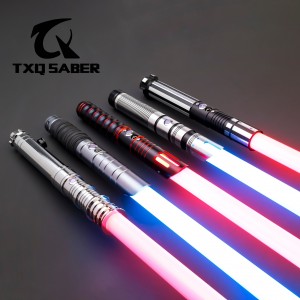 TXQSABER Lightsaber Neo Pixel RGB Smooth Swing Metal Hilt for Heavy Dueling 12 Color Force FOC Blaster Laser Sword Jedi Toys