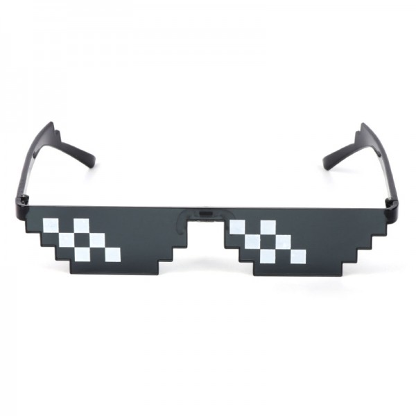 Thug Life Glasses Deal With It Glasses Pixel Women Men Black Mosaic Sunglasses Kid Toys