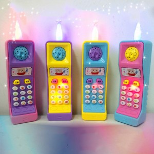 1PCs Plastic Kids Telephone Machine Cell Phone Toy Learning Machine Point Reading Electric Study Music Vocal Education Toys